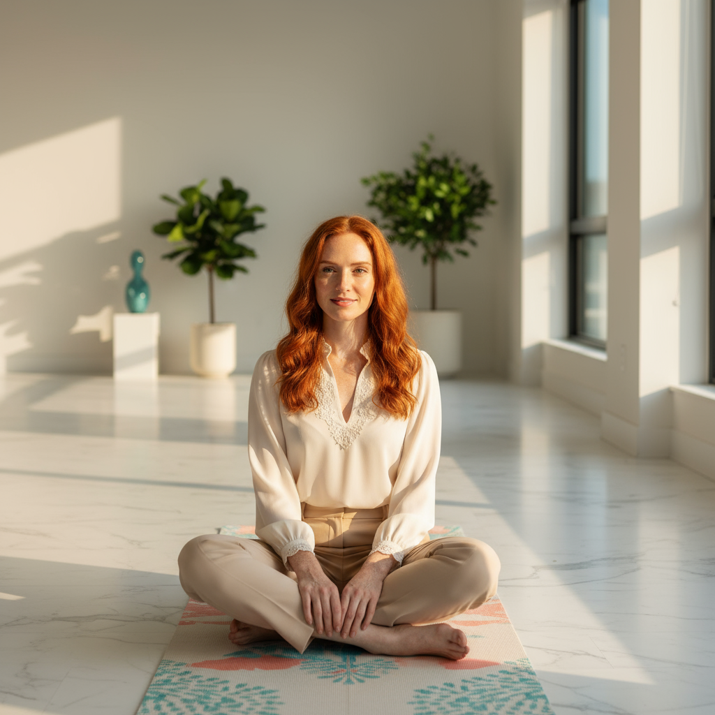 Una mujer haciendo yoga para principiantes